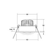 BRUMBERG LED-inbyggnadsspot Tirrel-R, dimbar, matt aluminium