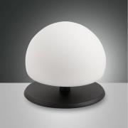 Fabas Luce Morgana bordslampa, svart/vit, touchdimmer, 3.000 K