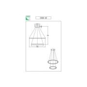 Fabas Luce Giotto LED-pendellampa, Ø 80 cm, 2 lampor, svart