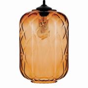 Solbika Lighting Pendellampa Tezeusz med glasskärm i bärnstensfärg Ø 2...