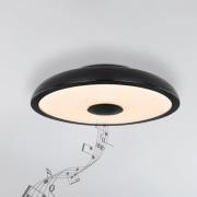 Globo LED-taklampa Raffy högtalare RGBW svart
