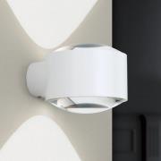 ORION Tatra LED utomhusvägglampa, vit, Ø 10,2 cm, aluminium, upp/ner