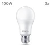 Philips LED-lampa E27 13W 1.521 lm matt 3-pack