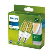 Philips LED-lampa E14 B35 2,3W 485lm 3 000 K 2 st