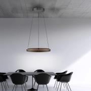 PURE LED hänglampa E-Loop, svart, Ø 70 cm aluminium CCT