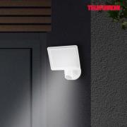 Telefunken LED-utomhusvägglampa Lagos med sensor, vit