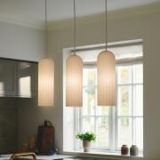 Nordlux Miella taklampa, 3-ljus, ribbat glas, satinerad/vit