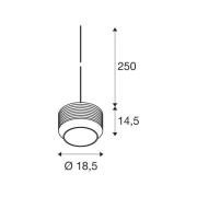 SLV Pantilo Rope 19 pendellampa, guldfärgad, stål, Ø 18,5 cm