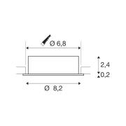 SLV Infälld taklampa New Tria, vit, aluminium, Ø 8,2 cm