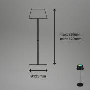 Briloner Kiki LED-bordslampa, svart, IP44, 3.000 K, RGBW