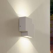 Lindby LED-utomhusvägglampa Fendir, vit, aluminium, 10,5 cm
