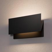 Lucande LED-utomhusvägglampa Meja, svart, metall, IP54