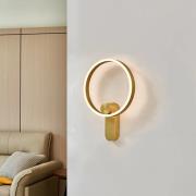Lucande LED-vägglampa Yekta, direkt, mässingsfärgad, dimbar