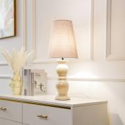 Lucande bordslampa Lyndorin, beige, keramik