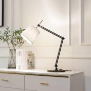 Lucande bordslampa Caelia, svart, textil, justerbar