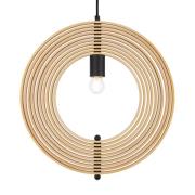 Maytoni Roots hänglampa, sfärisk form, Ø 43 cm, trä/svart