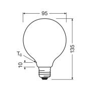 OSRAM LED-lampa Globe G95 E27 3,8W matt 4 000K