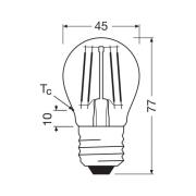 OSRAM LED-filamentlampa droppe E27 1,2W glödtråd 4000K 255lm