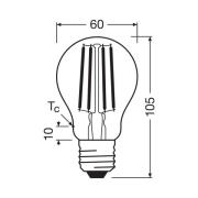 OSRAM traditionell glödlampa E27 5W filament 2,700K 1055lm 2-pack