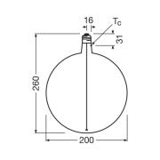 OSRAM LED Vintage Big Globe E27 4,8W 818 Filament rök dimbar