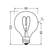 OSRAM LED Vintage G80 E27 4,9W 922 Heart Filament guld dimbar