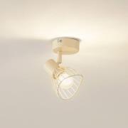 Lindby taklampa Piena, beige, 1 lampa, metall, Ø 93.cm