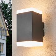 Lindby Hedda - kantig LED-utomhusvägglampa