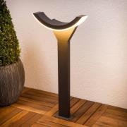 Lucande LED-väglampa Halv, 60 cm, antracit, metall, IP54