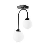 Lamkur Lighting Taklampa Bandi, svart/opal, 2 lampor, G9