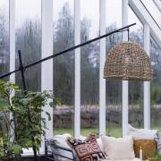 PR Home utomhus golvlampa Cebu, svart/natur, höjd 190 cm