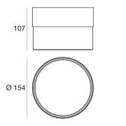 Linea Light Crumb LED-taklampa, svart, Ø 15,4 cm, järn, glas