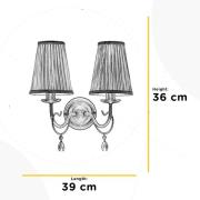 ONLI Delia vägglampa, bronsfärgad, 2-ljus, bredd 25 cm