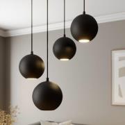 HELAM Pendellampa Midnight svart 4 lampor rund