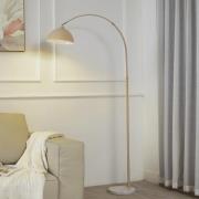 Lindby golvlampa Tonka, beige, metall/marmor, 180 cm, E27