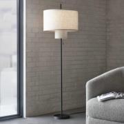 New Works golvlampa Margin, beige, Ø 46 cm, 3 lampor, textil