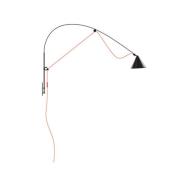 midgard LED-vägglampa AYNO L, svart/orange, 4.000 K 130 cm