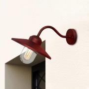 Elstead Utomhusvägglampa Klampenborg, röd, lykta, stål