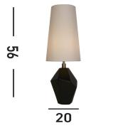 Searchlight Bordslampa Apex vit/svart Höjd 55,5 cm textil/resin