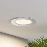 Prios LED-inbyggnadslampa Cadance, silver, 12 cm, set om 10, CCT