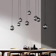FISCHER & HONSEL LED-hänglampa Bala 8 lampor G9 rökglas
