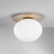 Eco-Light Ripple taklampa, guld/opal, Ø 35 cm