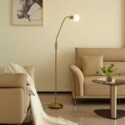 Lindby golvlampa Elaina, mässingsfärgad, 162cm, flexibel, E14