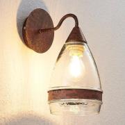 Lindby vägglampa Millina, Ø 30 cm, rostbrun, glas
