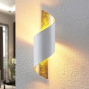 Lindby vägglampa Desirio, vit/guld, 35cm, metall