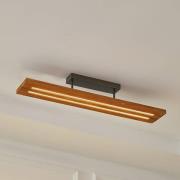 Lindby LED taklampa Nesaja, svart, trä, 98cm, dimbar