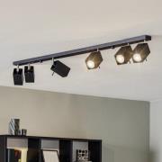 SOLLUX LIGHTING Takspotlight Square, svart 6 lampor linjär
