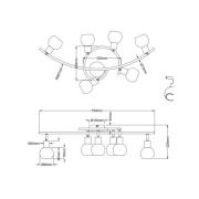 NOWA LED-takspotlight Loxy, svart, 6 lampor