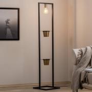 Luminex Flores golvlampa, 1 lampa, svart/guld, stål