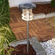 Lindby LED-solcellslampa Sumaya, stål, 65 cm hög, jordspett