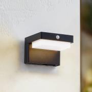 Lindby LED solcellslampa Eleazar, svart, sensor, dimbar
